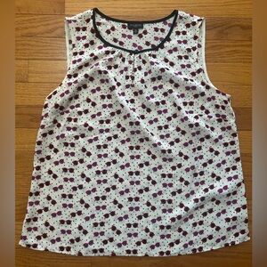 Talbots Tank Women’s Size M Petite Sunglasses Print Polka Dot Shell Blouse